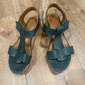 Coclico Women's Teal Leather Sandals